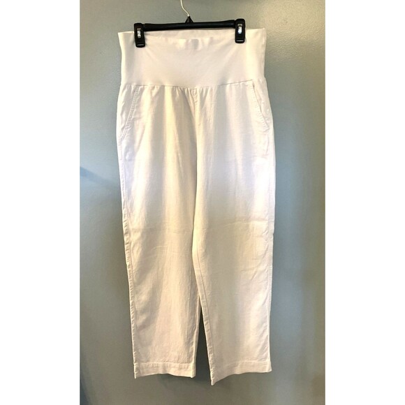 Sonoma Maternity NWOT White Pull on High Elastic Waist Pants Size 10 - Picture 1 of 7